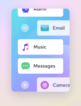 Phone showing app configuration options